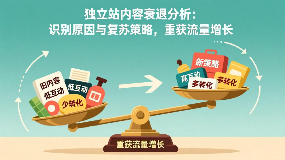 独立站内容衰退分析:识别原因与复苏策略,重获流量增长